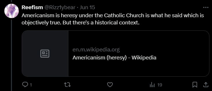 Americanism is a Heresy